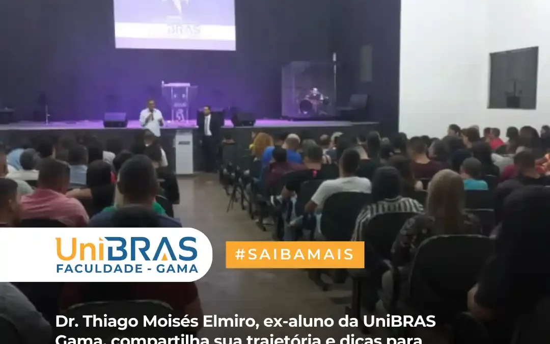 Dr. Thiago Moisés Elmiro, ex-aluno da UniBRAS Gama, compartilha sua trajetória e dicas para aprovação em concursos públicos